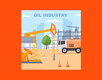 Oil Gas Industry Vector Illustrations
