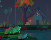 Low-Poly Swamp and House Project