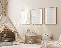 Frame Mockup | Kids Room with tent | wall art gallery