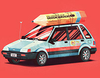 Adobe Live - Squatty car Illustration