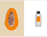 Skincare branding and packaging with illustrations