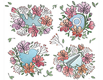 Spring sticker set for YouScan