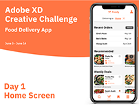 Adobe XD Creative Challenge - Food Delivery App