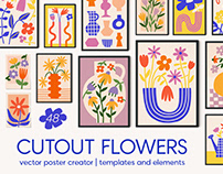 Cutout Flowers Vector Poster Creator
