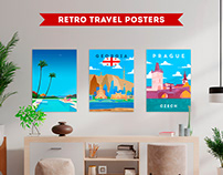 Retro travel posters