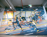 Nike headquarter wall mural