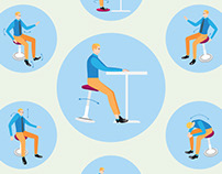 ONGO Active Sitting: illustrations for ad campaign