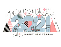 Happy New Year conceptual greeting card