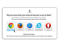 Out-of-date browser pop-up window