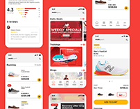 Shopping app for a sporting goods store