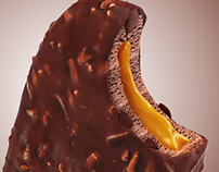 3D - Picolé de chocolate com amendoim