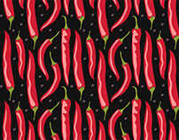 Hot peppers. Seamless pattern.
