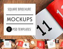 12 PSD Square Brochure Mockups