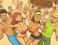 "Caribe Mix" Music Cover illustration