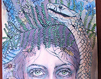 Illustration - snake watercolor