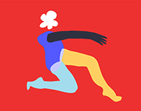 Icons with abstract shapes of body parts
