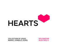 Heart logo marks, symbols, icons, logos collection