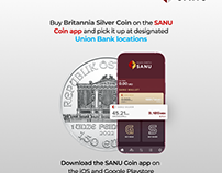 Social media posts for the SANU Coin app