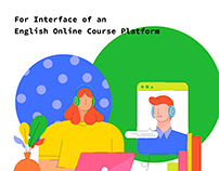 English Online Course Interface Illustration