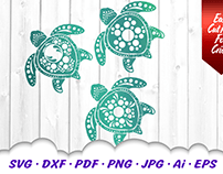 Sea Turtle SVG Cut Files Bundle