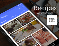 Recipes - Material Design - Free App Mockup