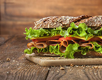 Sandwich on wood