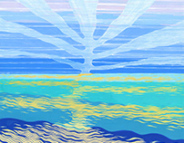 SEA AND SKY III Gouache Paintings