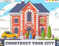 Construct your city, flat vector KIT