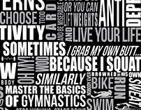Wall of Words ' Pillar wall Typography Design for WOD