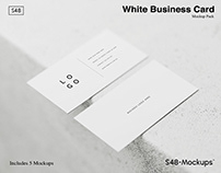 White Business Card Photoshop Mockup Pack
