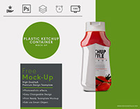 Plastic ketchup container free psd mock up