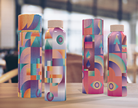Water bottle and packaging surface pattern design