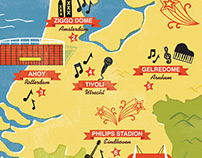 Map of Dutch music venues