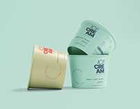 Ice Cream Paper Cups Mockup