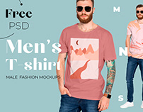 Free Men's T-shirt Mockup for graphic tees