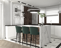 Luxury kitchen and livingroom