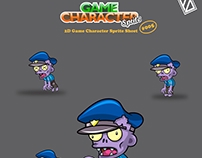 Zombie Police Game 2D Character Sprite