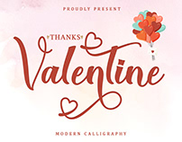 Thanks Valentine | Modern Calligraphy