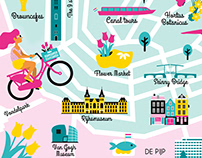 Amsterdam map | Vector illustration