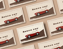 Business card design for taxi service in retro style