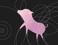 Golden ratio pig logo