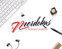 Merdeka HandLettering with creative Mockup
