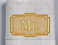 embossed embroidery mr lettering