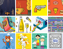 Illustrations and icons, 2017-2018