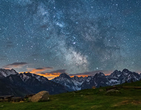 Milky way over the Tatras mountains