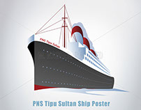 PNS Tipu Sultan Ship Design Vector illustration