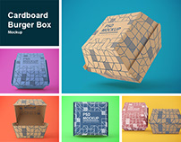 Cardboard Burger Box Mockup
