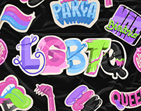 Stickers Pride | Lettering + Ilustração