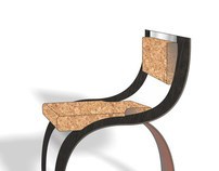 cork and stainless steel chair