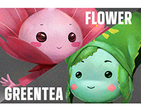 Flower + Green Tea avatar - Character Design